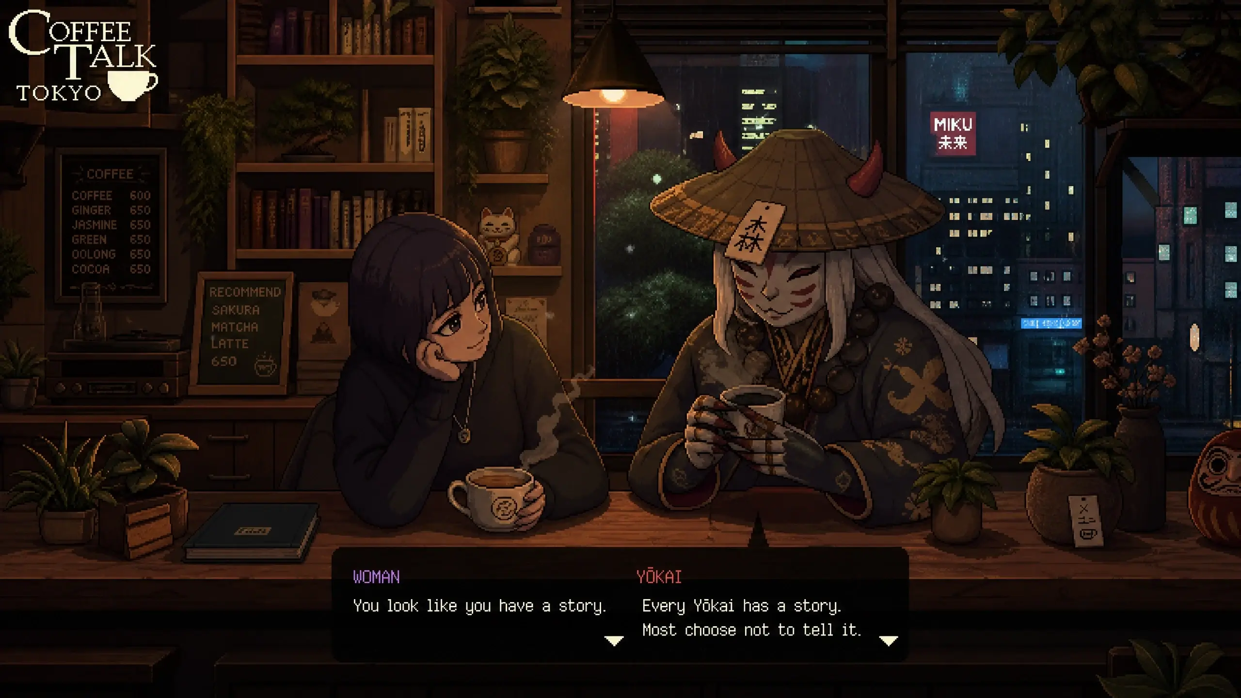 Coffee Talk Tokyo - Visual Novel game beginner night shift guide screenshot