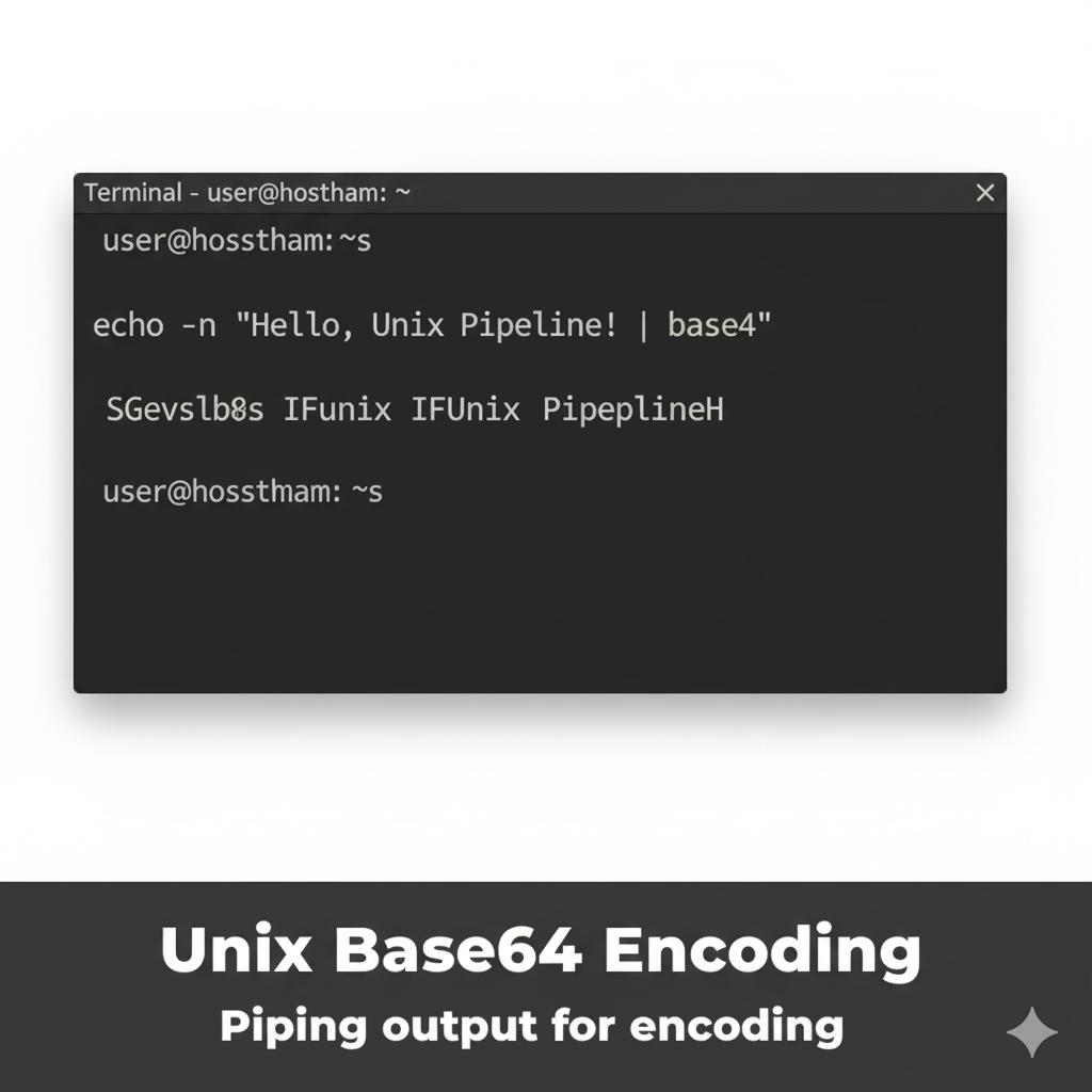 Terminal screenshot showing the successful base64 decode command line all platforms via the pipe operator.